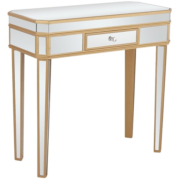 Gold Glass Glam Console Table - 32 x 15 x 31