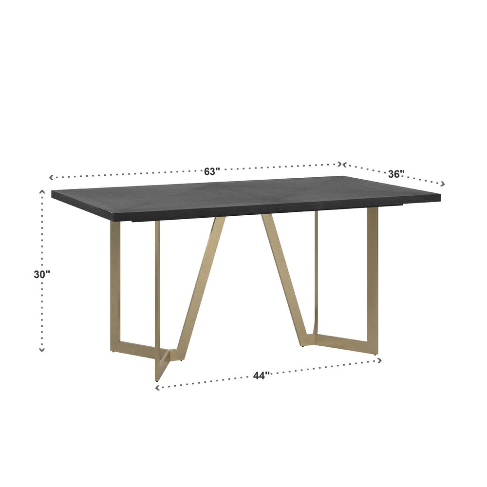 Cheyenne Black and Distressed Gold Finish Dining Set by iNSPIRE Q Modern