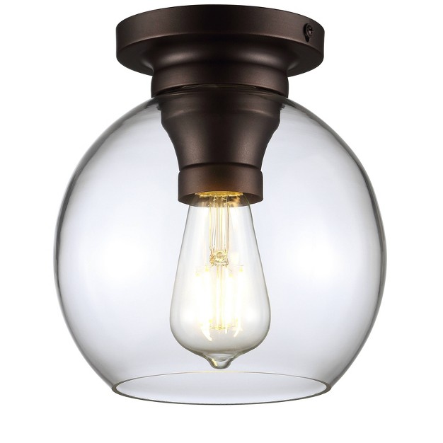 Metal glass Atlas Flush Mount includes Energy Efficient Light Bulb Jonathan Y