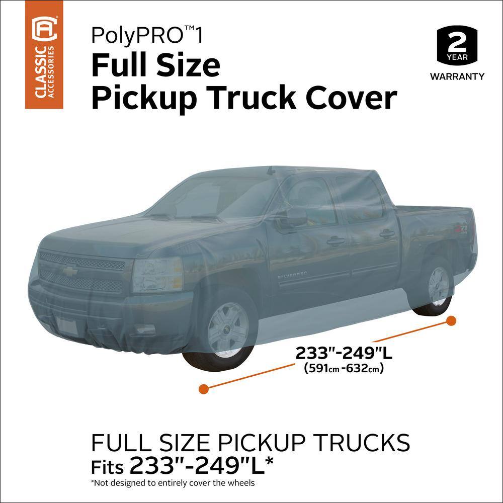 Classic Accessories OverDrive PolyPRO 1 249 in. L x 70 in. W x 60 in. H Truck Cover with RainRelease 10-110-261001-RT