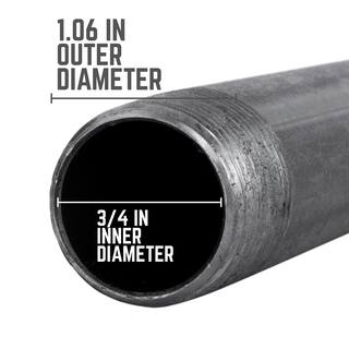 STZ 34 in. x 6 ft. Black Steel Sch. 40 Cut Pipe PDB P34X72