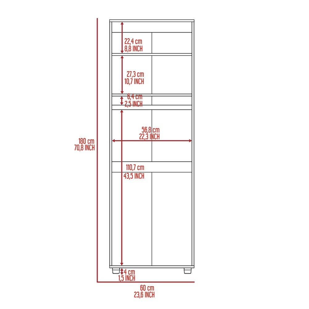 Aurora Armoire with 3 Inner Shelves  Rod  and Double Door   N/A