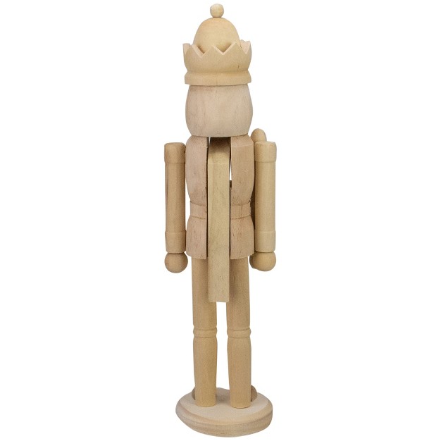 Unfinished Paintable Wooden Christmas Nutcracker With A Crown