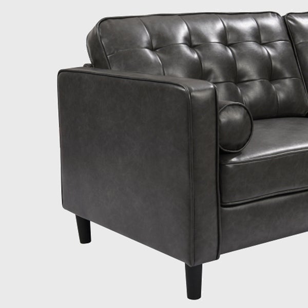 3 Seater Tufted Leather Sofa