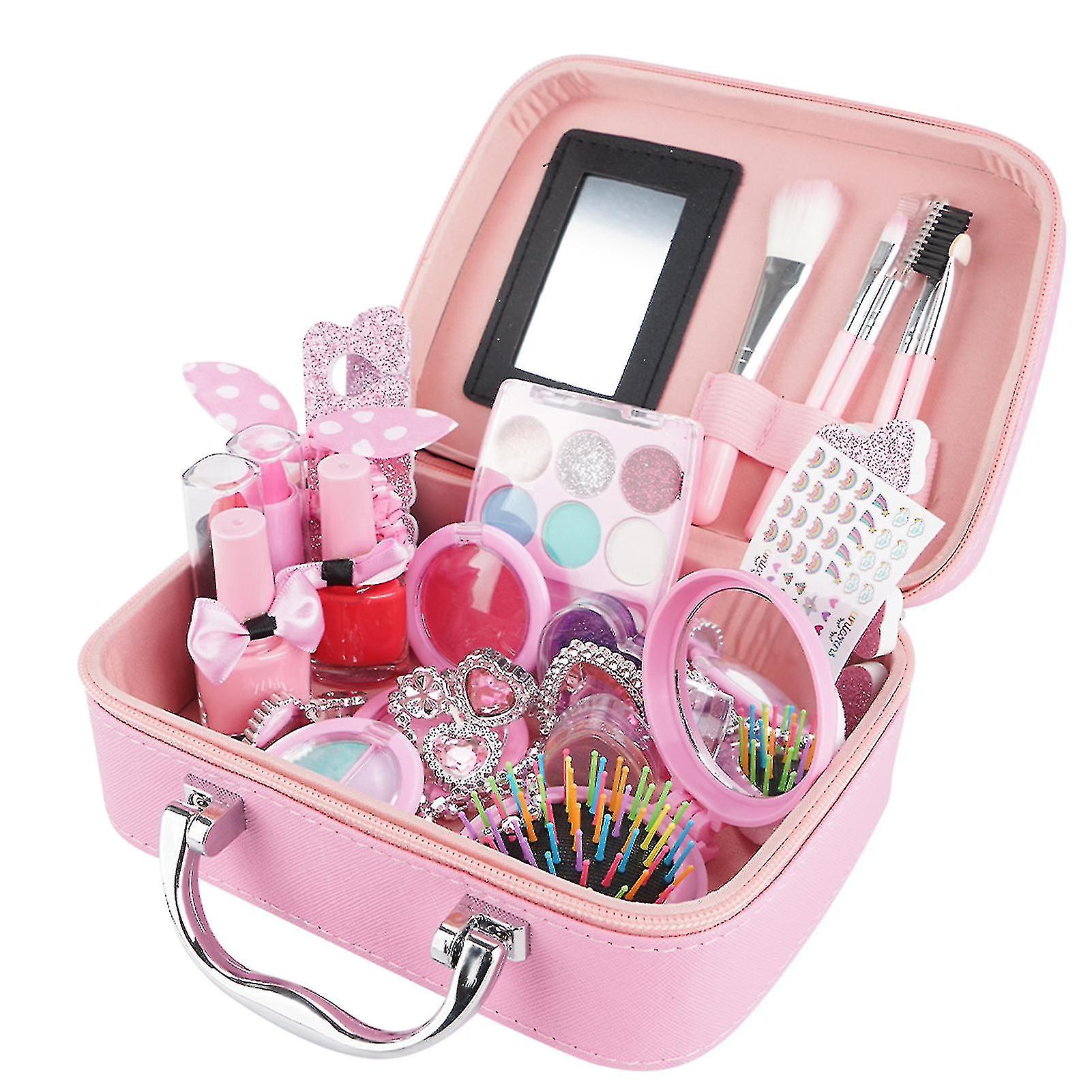 Girls Makeup Kit For Kids Children's Makeup Set Girls Princess Make Up Box Nontoxic Cosmetics Kit Toys Pretend Play Makeup Beauty Toys Christmas G