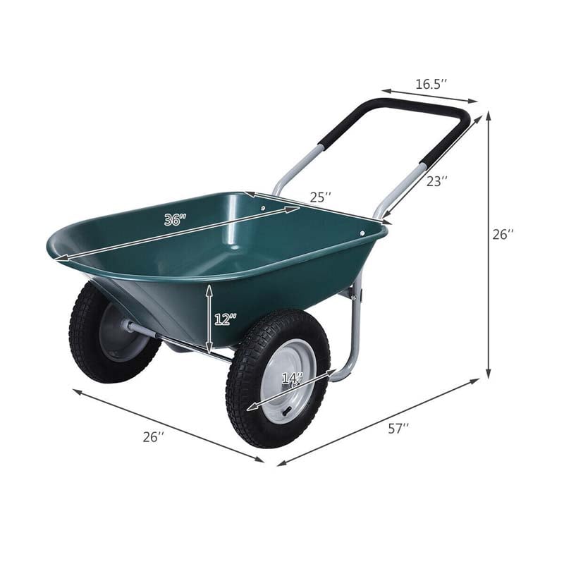 2 Wheel Wheelbarrow Garden Cart Heavy-duty Dolly Utility Car