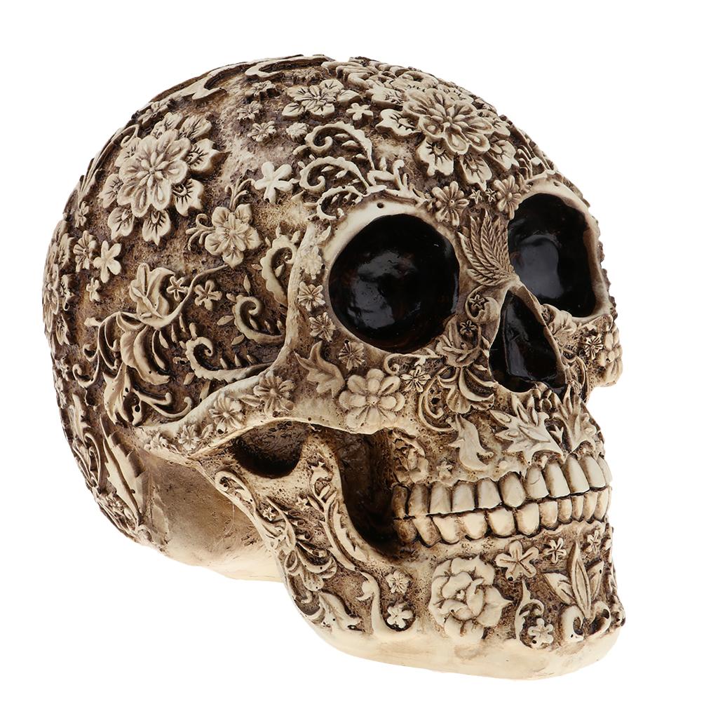 Halloween Resin Craft Skull Head Statues & Sculptures Figurine Garden Ornaments Creative Art Carving Statue