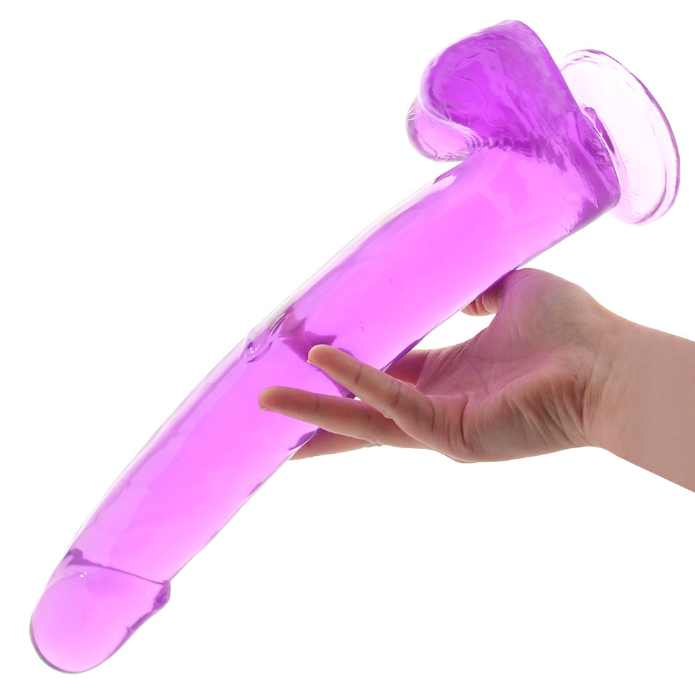 Size Queen 12 Inch Jelly Dildo in Purple