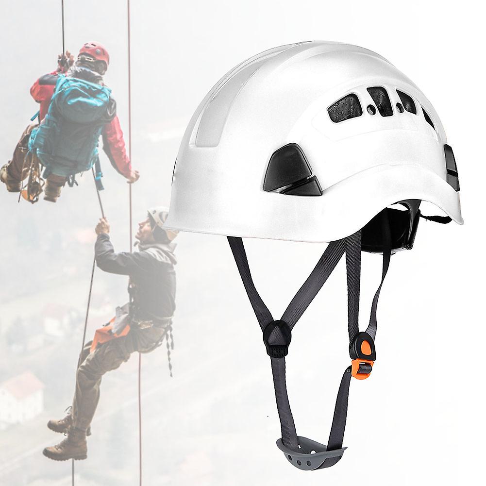 Outdoor Helmet Rock Safety Rappelling Gear Belay Device For Spelunking - High Strength And Comfortable[white]