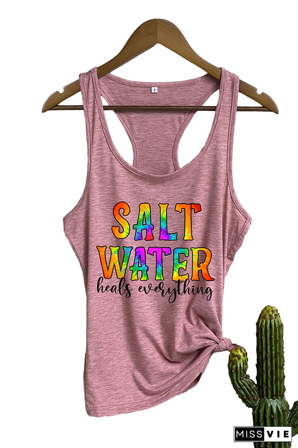 Salt Water Heels Everything Letter Print Graphic Tank Top