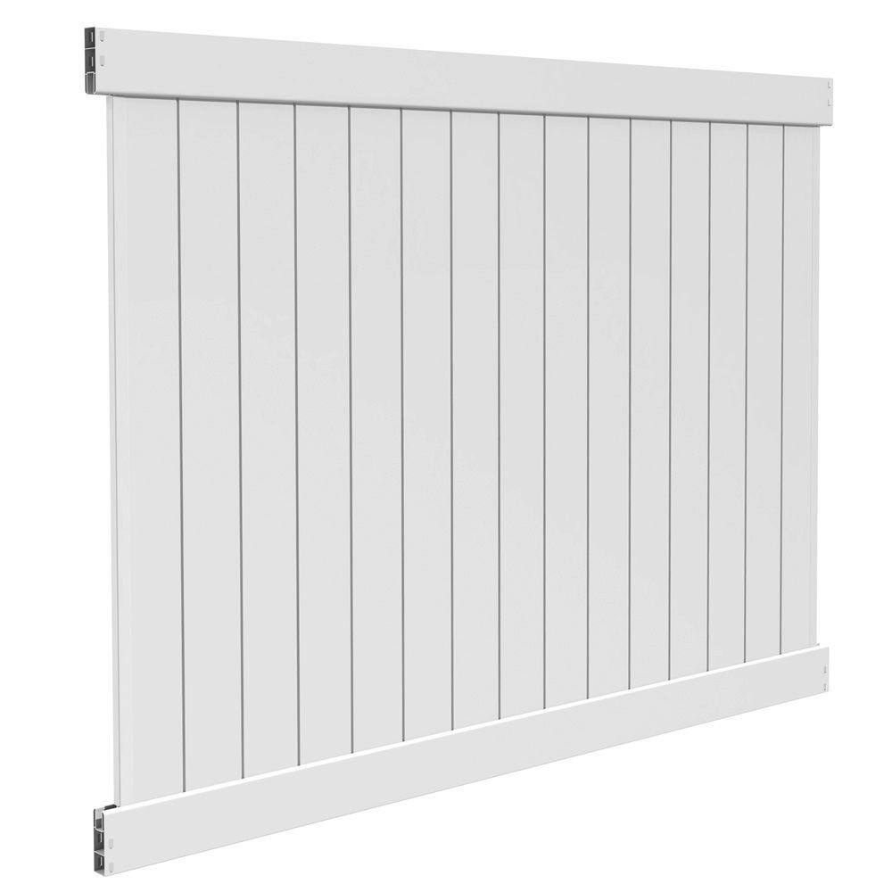 Barrette Outdoor Living Bryce 6 ft. H x 8 ft. W White Vinyl Un-Assembled Fence Panel 73014727