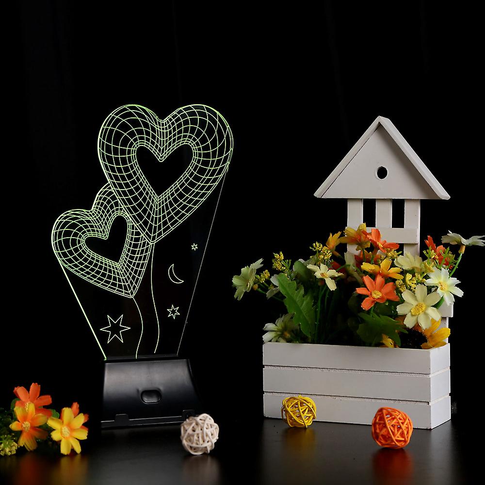 Lixada 3d Led Lamp Light Usb Heart To Heart Colorful Night Light For Wedding Deco Innovative Christmas Gift Present