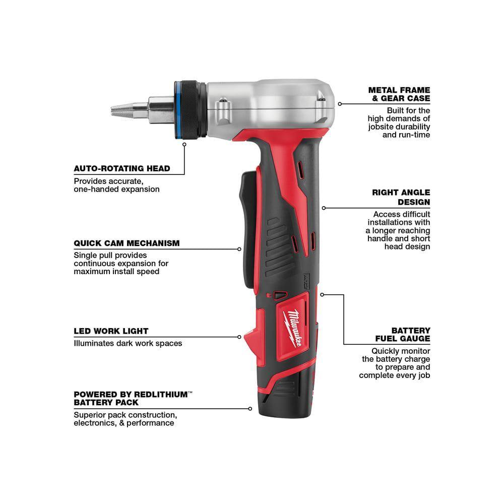 MW M12 12-Volt Lithium-Ion Cordless ProPEX Expansion Tool Kit with M12 FUEL HACKZALL Reciprocating Saw 2432-22-2520-20