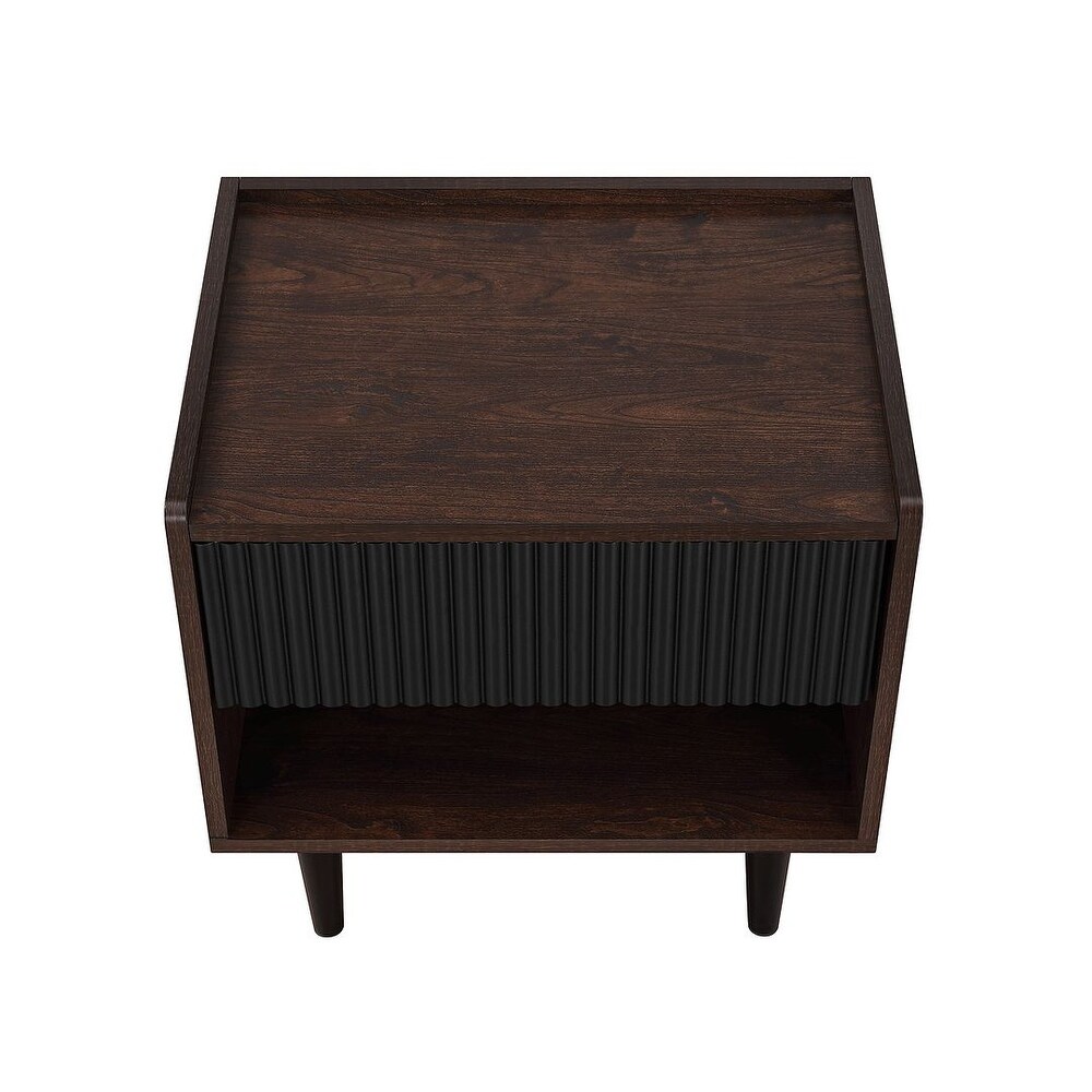 Manhattan Comfort Duane Modern Ribbed Nightstand