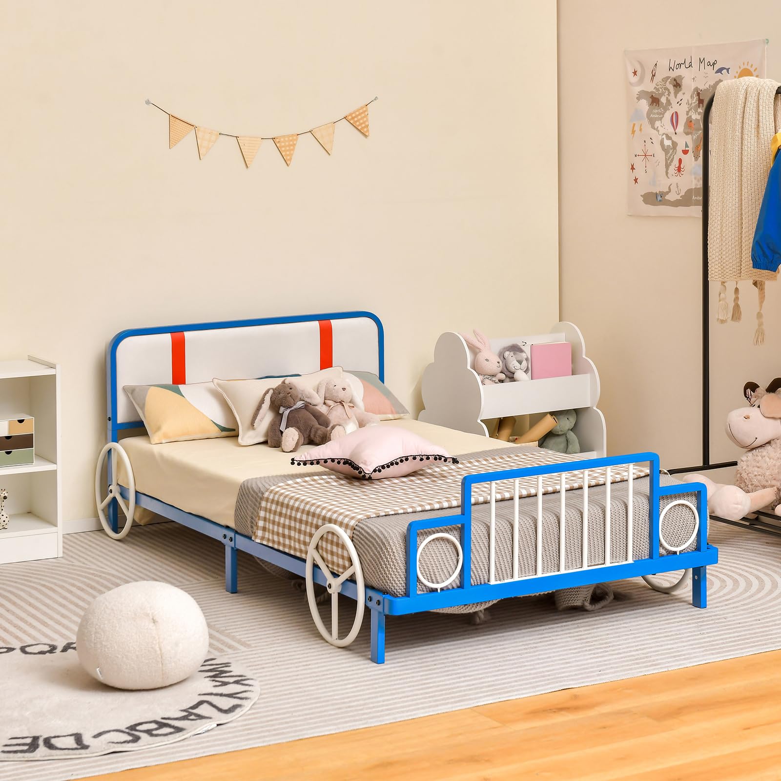 Costzon Twin Bed Frames for Kids, Metal Twin Bed Platform with Slat Support