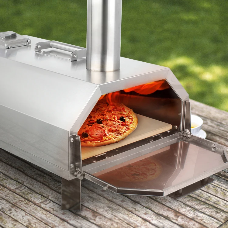 Hot Sale Outdoor Portable Stainless Steel Wood Pizza Oven For Camping Barbecue Wood Burning Camp Stove With Folding Camp Oven