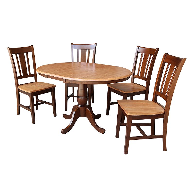 International Concepts Round Pedestal Table and Chair 6-piece Set