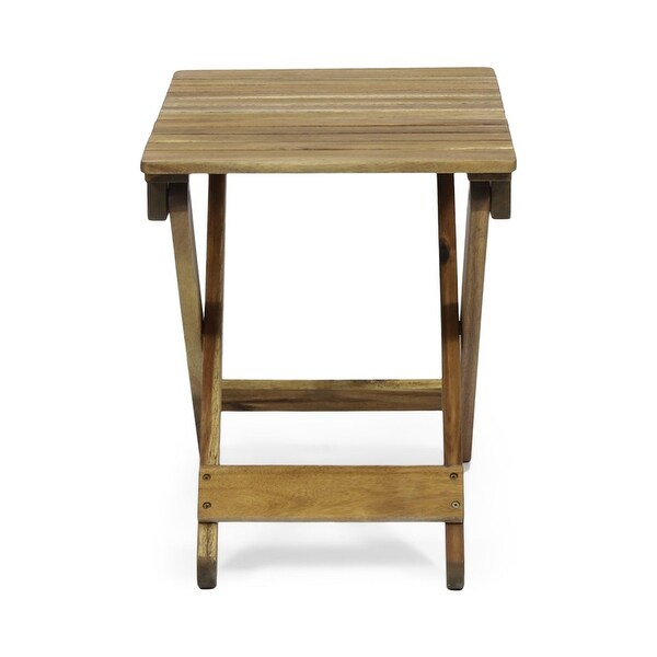 23 in. W x 18 in. H Foldable Outdoor Folding Acacia Wooden Side Table