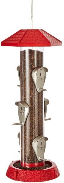 North States 2-in-1 Hinged-Port Bird Feeder， 6-Perch