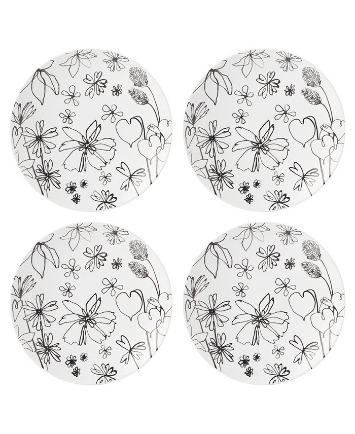 kate spade new york Garden Doodle 4 Piece Accent Plate Set