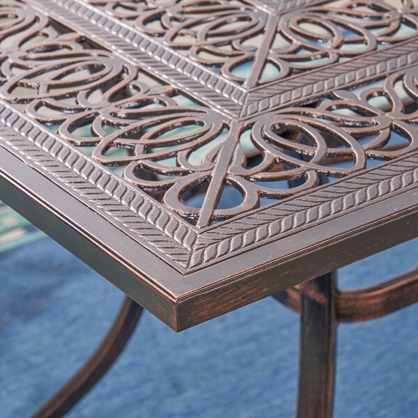 Tucson Outdoor Rectangular Cast Aluminum Dining Table by Christopher Knight Home