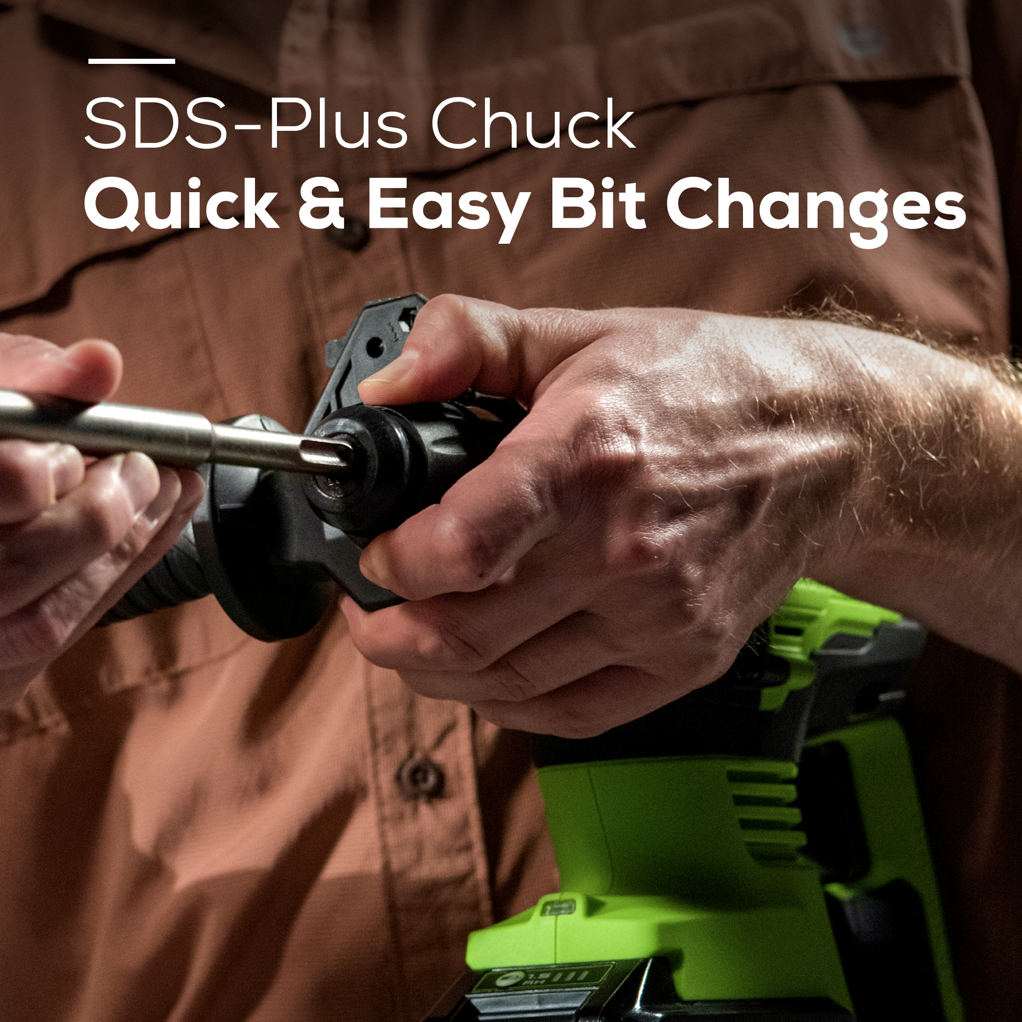 24V Brushless SDS-Plus Rotary Hammer | Greenworks Tools