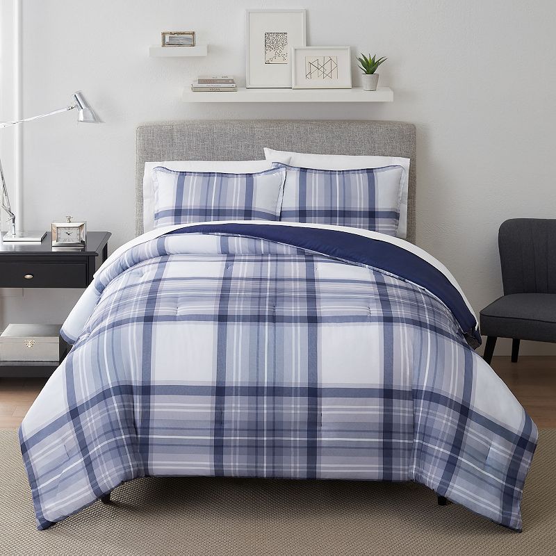 Serta? Simply Clean Scott Plaid Antimicrobial Comforter Set with Shams