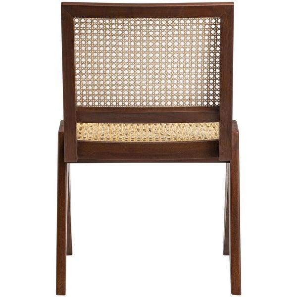 Adelrina Wood and Rattan Dining Chairs (Set of 2)