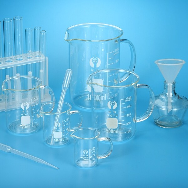 1000ml Glass Beaker with Handle， 3.3 Borosilicate Lab Measuring Cups - Clear