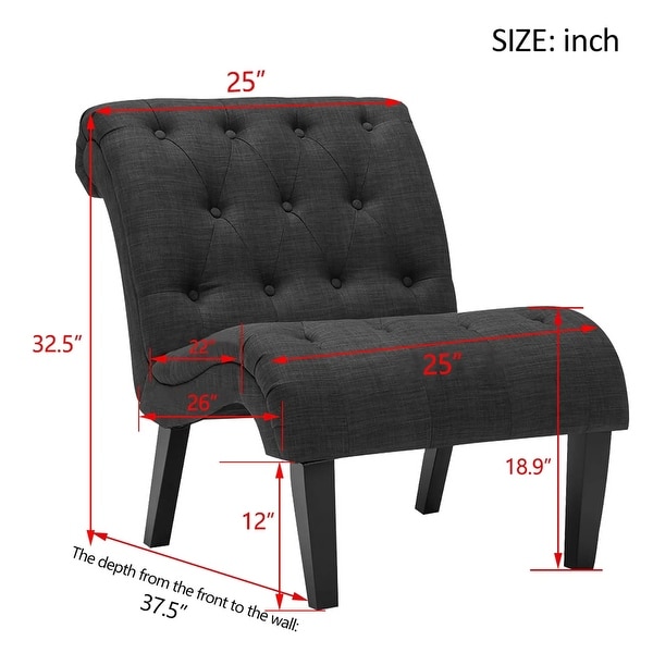 Andeworld Accent Chair for Bedroom Living Room Chairs Tufted Upholstered Lounge Chair with Wood Legs Linen Fabric