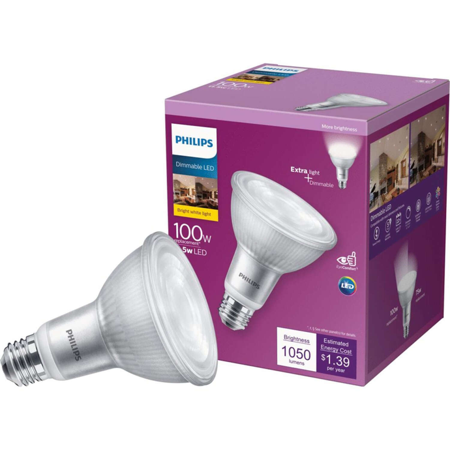 Philips PAR 30L E26 (Medium) LED Bulb Bright White 100 Watt Equivalence 1 pk