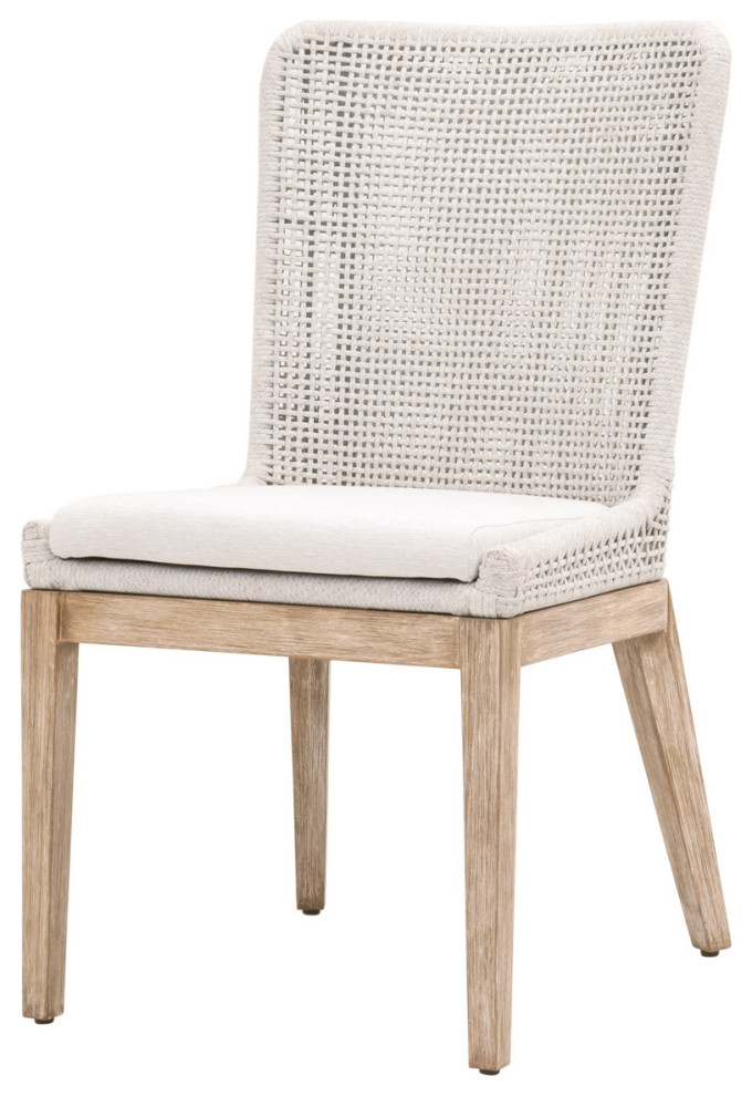 Essentials For Living Woven Mesh Dining Chair  White Rope   Set of 2   Beach Style   Dining Chairs   by Unlimited Furniture Group  Houzz