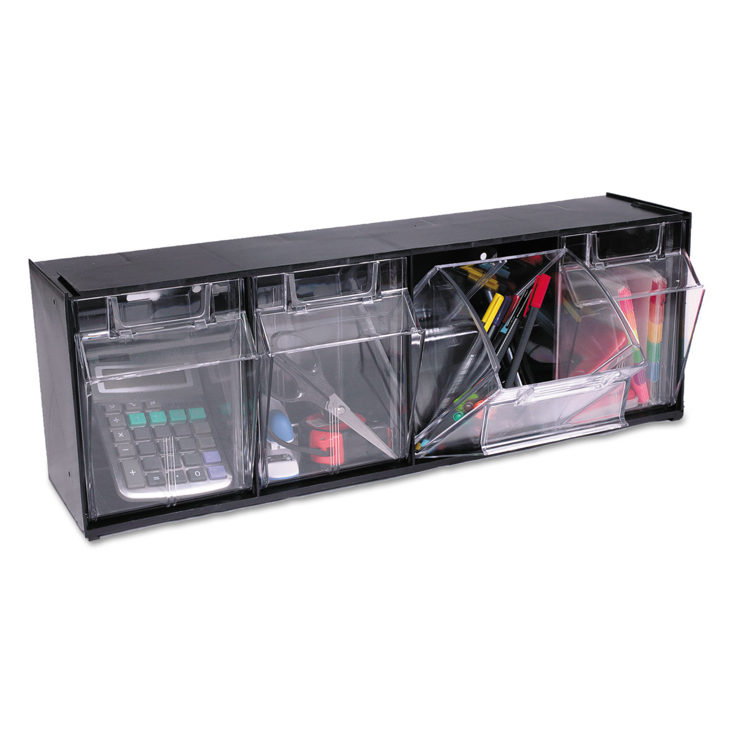 Tilt Bin Interlocking Multi-Bin Storage Organizer by deflectoandreg; DEF20404OP