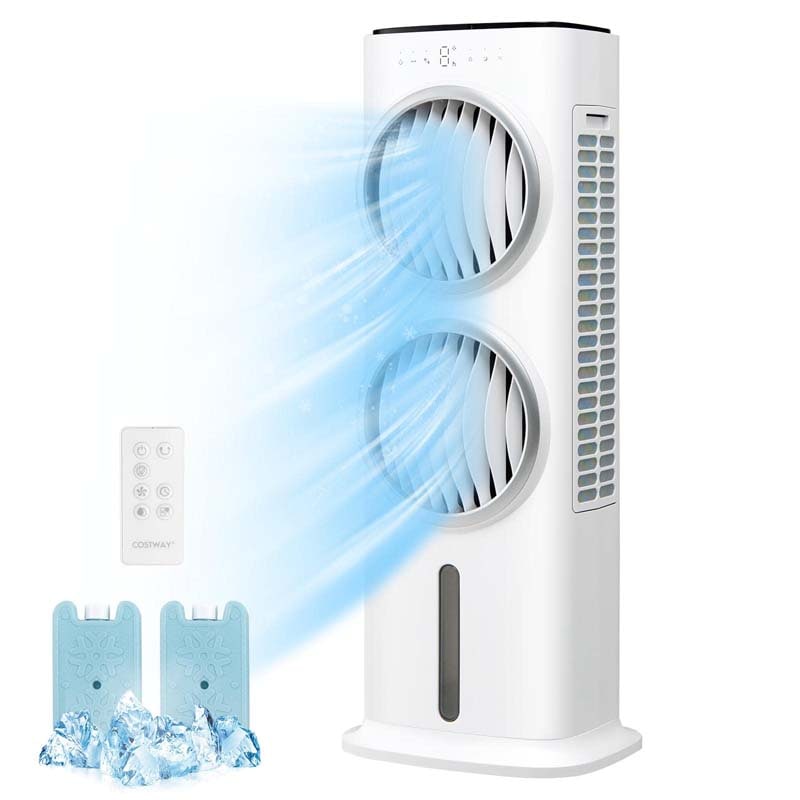 3-in-1 Evaporative Air Cooler Fan, Portable Quiet Swamp Cooler with 5 Speeds, 9H Timer, 2.4 Gal Water Tank