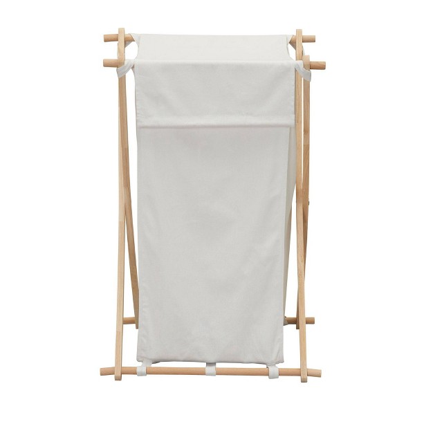 Household Essentials Wood X frame Hamper White