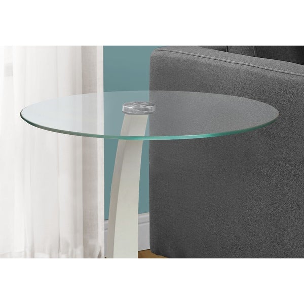 Monarch 3017 White Bentwood With Tempered Glass Accent Table