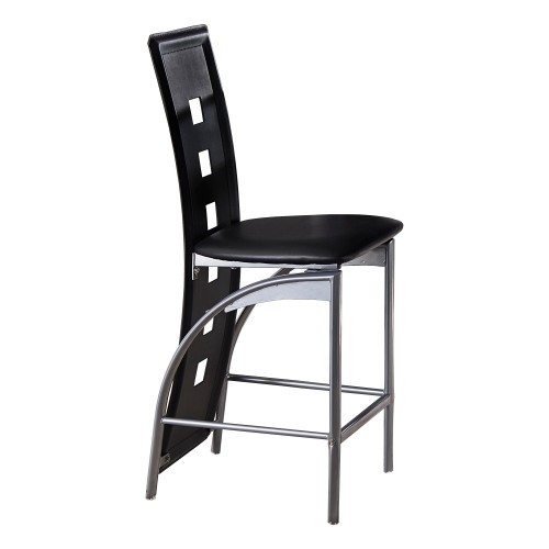 Set of 2pc Modern Style Counter Height Chairs Meta...