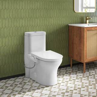 Swiss Madison Aqua Non-Electric Bidet Seat for Elongated Toilet in Glossy White SM-BSA01