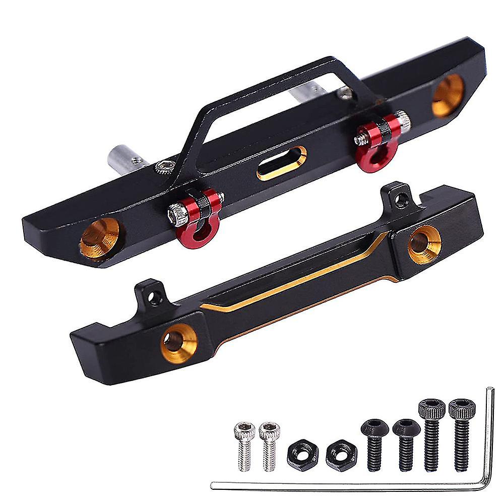 2pcs Metal Front andamp; Rear Bumper Set For Axial Scx24 Axi90081 1/24 Rc Crawler Car Upgrade Parts