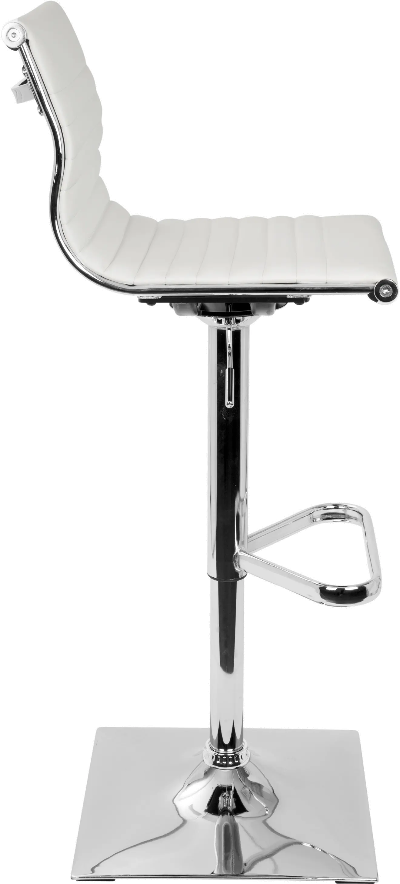 Master White and Chrome Adjustable Bar Stool