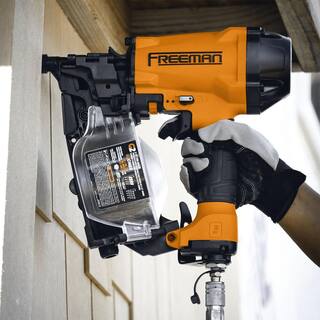 Freeman 2nd Generation Pneumatic 15 Degree 2-12 in. Coil Siding Nailer with Metal Belt Hook and 14 in. NPT Air Connector G2CN65