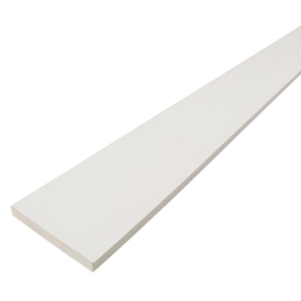 PrimeLinx 1 in. x 4 in. x 8 ft. Radiata Pine Finger Joint Primed Board 252978