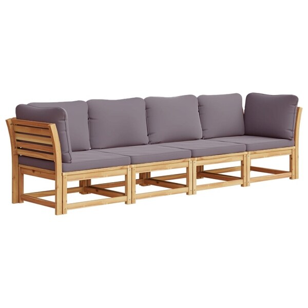 vidaXL Patio Sofa with Cushions 2Seater Outdoor Loveseat Solid Wood Acacia