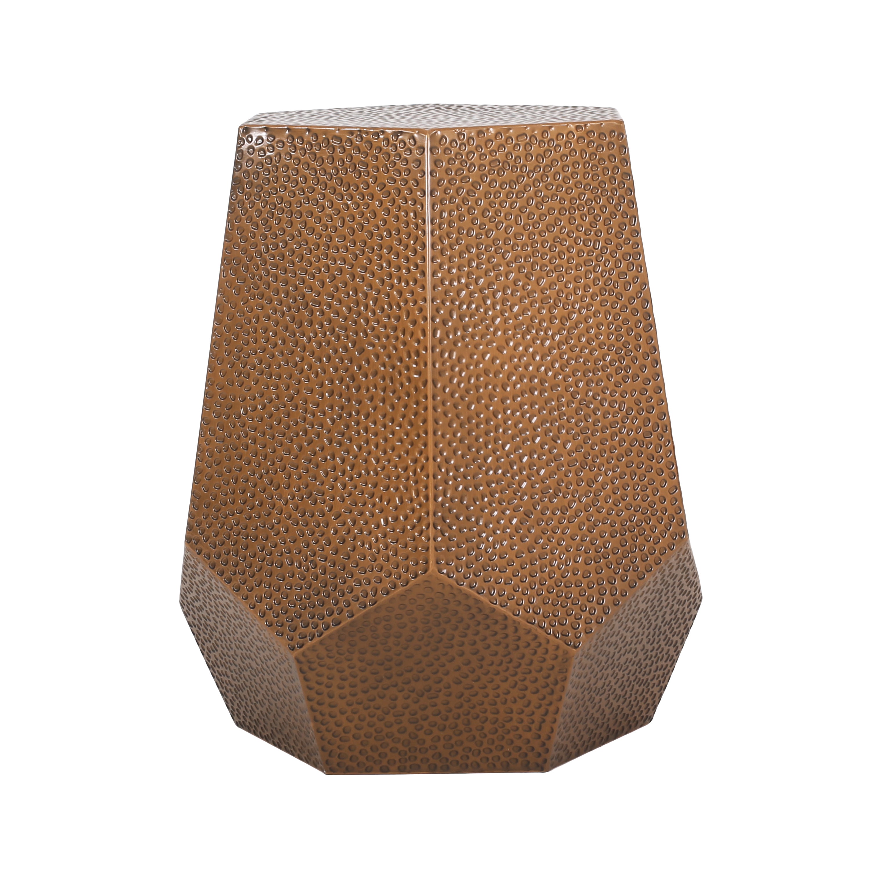 Spofford Modern Hammered Iron Geometric Side Table