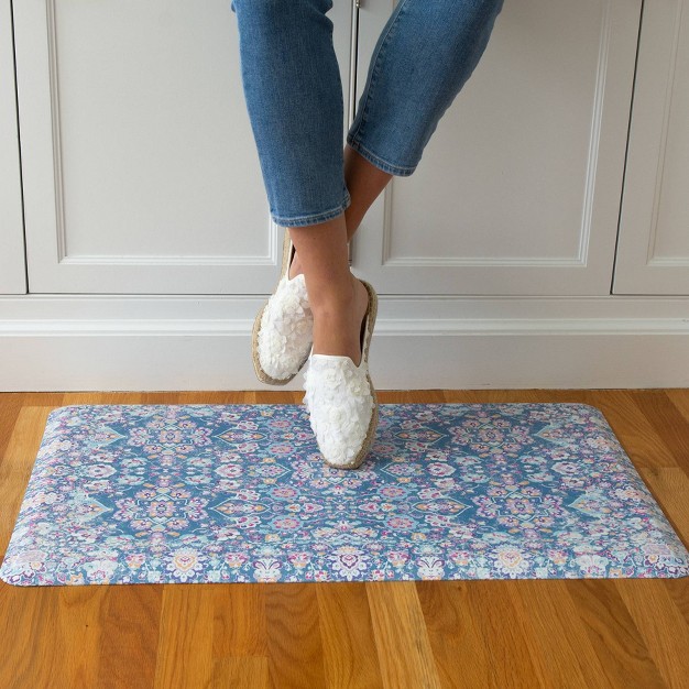 Kilim Anti fatigue Comfort Long Floor Mat Blue Brewster