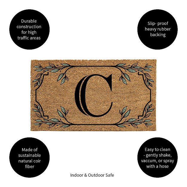 X 16 quot Monogram Coir Mat Letter quot c quot