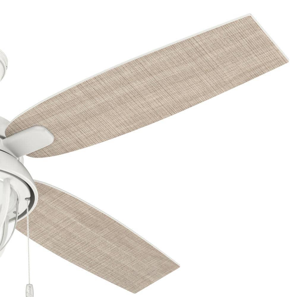 Hunter Barnes Bay 52 in IndoorOutdoor Fresh White LED Ceiling Fan with Light Kit