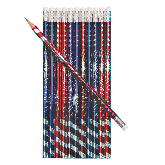 S S Worldwide Patriotic Burst Pencils