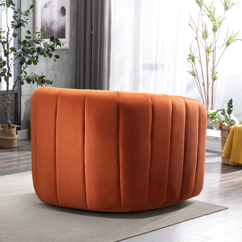 Swivel Accent Chair with Plump Pillow for Living Room and Bedroom