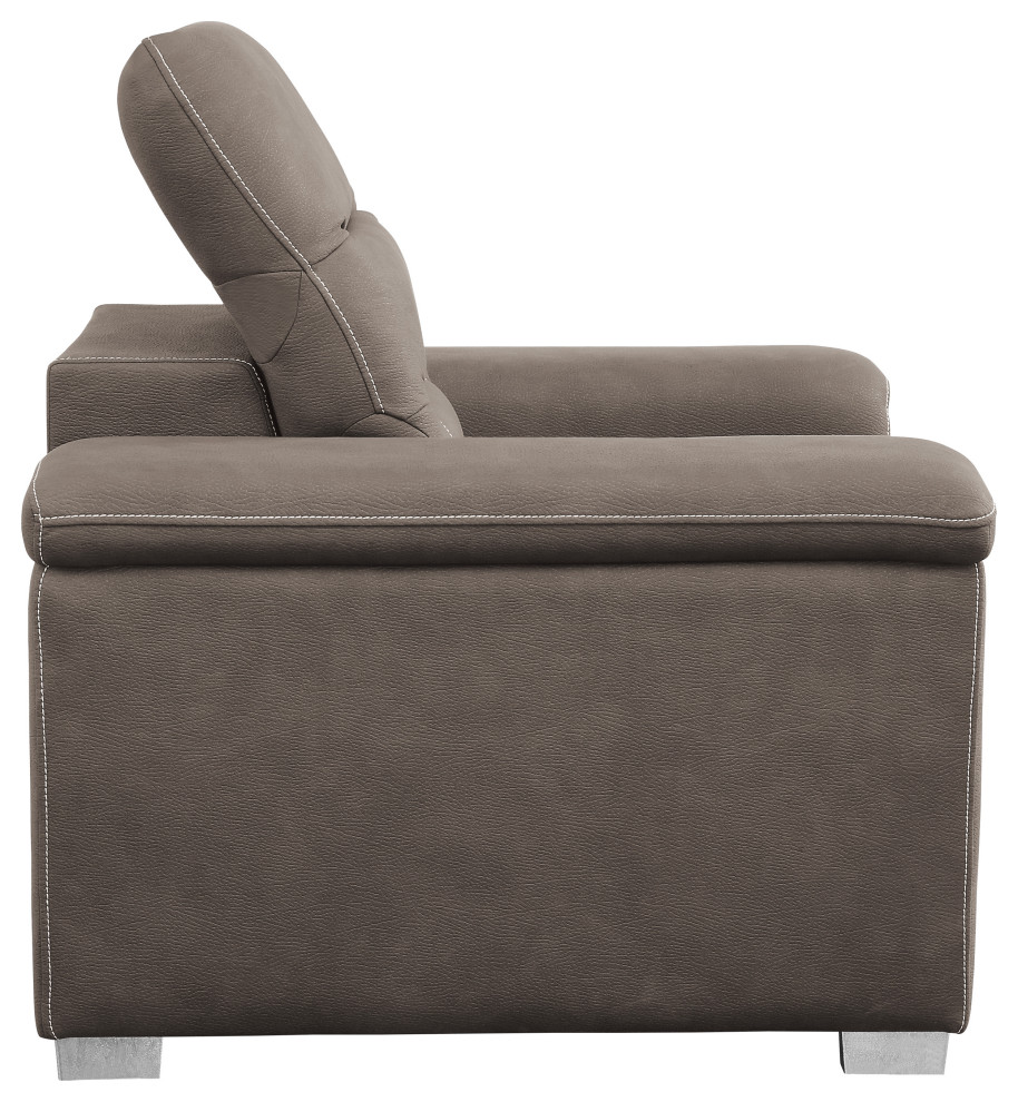 Brooks Accent Chair With Pull Out Ottoman   Contemporary   Armchairs And Accent Chairs   by Lexicon Home  Houzz